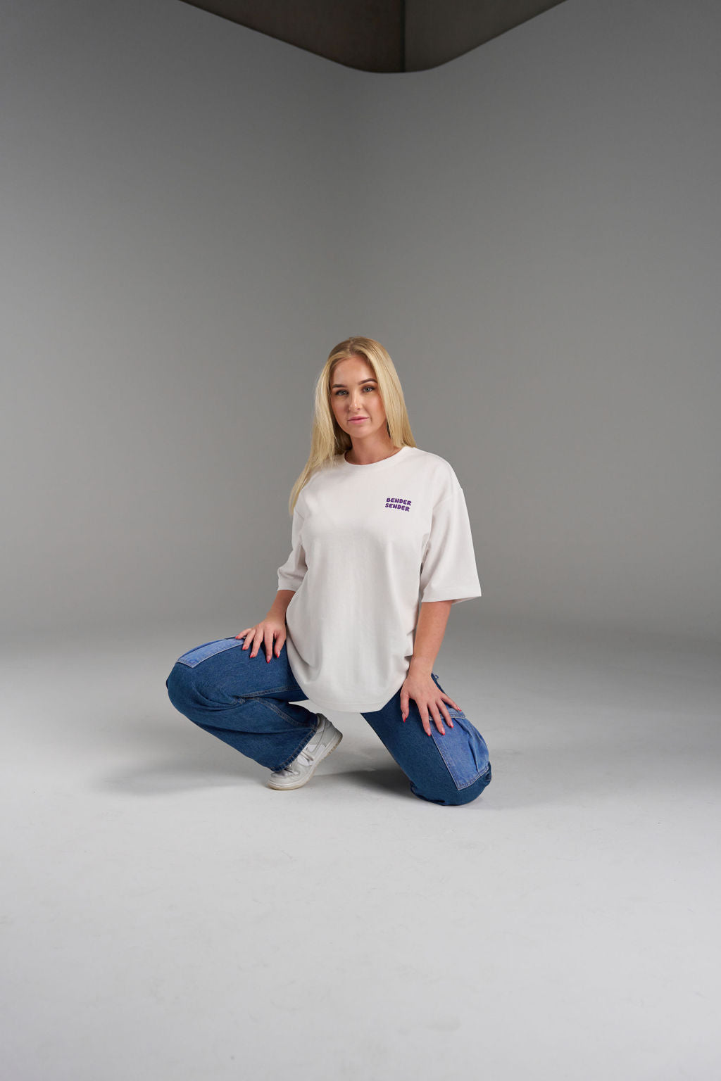 Bender Sender White Tee - Purple